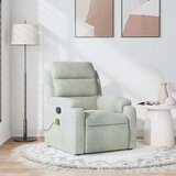 vidaXL masažni naslanjač svetlo siv žamet | Shoptok.si