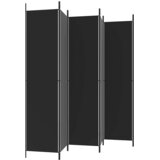 Sobna pregrada s 6 panela crna 300 x 220 cm od tkanine | shoptok.hr