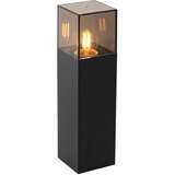 QAZQA Stoječa zunanja svetilka črna z dimnim senčnikom 30 cm - Danska | Shoptok.si
