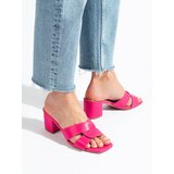 SHELOVET Pink women's flip-flops on post Cene