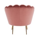 Kondela Art-deco fotelj, roza žametna tkanina/zlat krom-zlato, NOBLIN | Shoptok.si