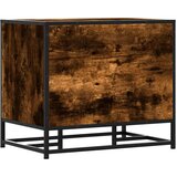vidaXL Klop za čevlje dimljen hrast 60x40x53,5 cm inž. les in kovina | Shoptok.si