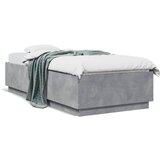  The Living Store Posteljni okvir z LED lučkami betonsko siv 100x200 cm inž. les - Posteljni Okvir, (21497932) Cene