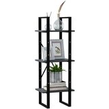 vidaXL Knjižna omara 3-nadstropna siva 40x30x105 cm trdna borovina | Shoptok.si