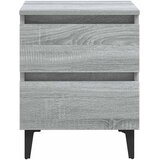  Noćni ormarići s metalnim nogama 2 kom sivi hrast 40x35x50 cm | Eponuda.ba