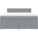 vidaXL Box spring postelja z vzmetnico svetlo siva 180x200 cm blago | Shoptok.si