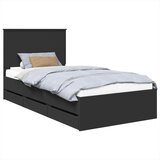  Krevetna konstrukcija Crna 100 x 200 cm Inženjersko Drvo | shoptok.hr