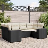  6-dijelni set vrtnih sofa s jastucima crni od poliratana | shoptok.hr
