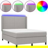  Box spring s madracem LED svjetlosivi 140x190 cm tkanine | shoptok.hr