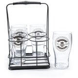 Mhome set kozarec za pivo 570ml in stojalo Pub Beer, 4 kos, steklo, kovina Cene