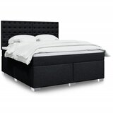 vidaXL Krevet s oprugama i madracem crni 180x200 cm od tkanine | shoptok.hr