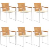 vidaXL vrtni stoli 6 kosov z blazinami trdna tikovina | Shoptok.si