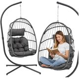 Lean Toys Viseči stol LEAN cocoon v sivi barvi | Shoptok.si