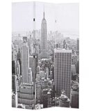 vidaXL Zložljiv paravan 120x170 cm New York podnevi črn in bel | Shoptok.si