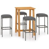  5-dijelni vrtni barski set s jastucima sivi | Eponuda.com