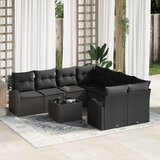 vidaXL Set Vrtne Sofe od 9 Komada s Jastučićima Crni Poli Rattan | shoptok.hr