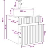  Umivaonik s policom za zid Betonska siva 49 x 44,5 x 65 cm | shoptok.hr