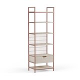 Marckeric Jeklen regal v barvi terakote 60x179,5x40 cm Amara – | Shoptok.si