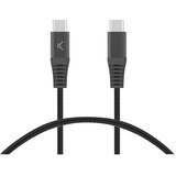 Ksix ultrabrzi kabel USB-C na USB-C, 60W, pleteni, ojačani konektori, 2m, crni | shoptok.hr