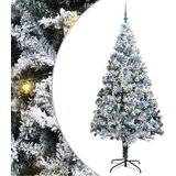 vidaXL Umjetno božićno drvce s 300 LED svjetlima Zelena 240 x 150 cm | shoptok.hr