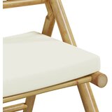  5-dijelni sklopivi bistro set s krem bijelim jastucima bambus | shoptok.hr