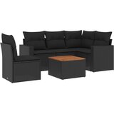  6-dijelni set vrtnih sofa s jastucima crni od poliratana | shoptok.hr