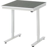 RAU Delovna miza z električno nastavitvijo višine, obloga iz linoleja, nosilnost 150 kg, ŠxG 750 x 800 mm | Shoptok.si