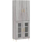 Maison Chic Visoka Komoda - Predalnik siva sonoma 69,5x34x180 cm inženirski les, (21722057) | Shoptok.si
