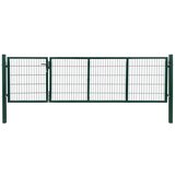  Vrata za ogradu sa stupovima 350 x 100 cm čelična zelena | shoptok.hr