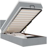vidaXL Otomanski posteljni okvir z vzmetnico siv 90x190 cm blago | Shoptok.si