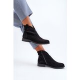 S. BARSKI Women's Black Flat Heel Cutout Ankle Boots S.Barski | ePonuda.com