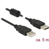 Delock USB kabel USB 2.0 USB-A vtič\, USB-A vtič 5.00 m črna s feritnim jedrom 84893, (20415714) | Shoptok.si