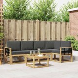  Set vanjskih sofa 6 kom. Bijela i antracit Čvrsto drvo akacije | shoptok.hr