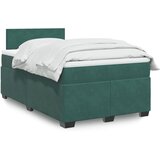 vidaXL Box spring postelja z vzmetnico temno zelena 120x200 cm žamet Cene