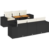  7-dijelni set vrtnih sofa od poliratana s jastucima crni | shoptok.hr