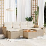  7-dijelni set vrtnih sofa od poliratana s jastucima bež 61 x 62 x 69 cm | Shoptok.si