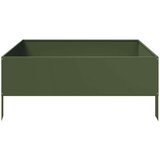 vidaXL Visoka greda olivno zelena 100x100x25 cm jeklo | Shoptok.si
