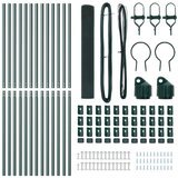 vidaXL Set stebričkov za ograjo Set 2 Zelena Prašno lakirano jeklo | Shoptok.si