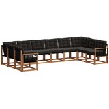  Set vanjskih sofa 10 kom. Prirodna i crna | shoptok.hr