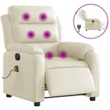 Maison Chic Električni masažni naslanjač - Relax naslanjač krem umetno usnje, (22134925) | Shoptok.si