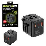 Max Power ADAPTER PUTNI 1005DCR Gan 2XPD Type C+1X USB A,25W,CRNI | shoptok.hr