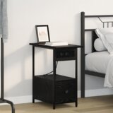 vidaXL Noćni ormar Crni hrast 60 x 30 x 61 cm Konstruirano drvo | shoptok.hr
