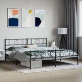 Metalni Kovinski posteljni okvir z vzglavjem in vznožjem črn 183x213 cm Cene