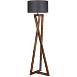 Opviq lights Črna/rjava stoječa svetilka s tekstilnim senčilom (višina 166 cm) Maçka – | Shoptok.si