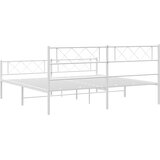  Metalni okvir kreveta uzglavlje i podnožje bijeli 193x203 cm | shoptok.hr