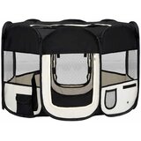  Sklopiva ogradica za pse s torbom za nošenje crna 110x110x58 cm | shoptok.hr
