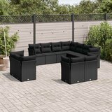  11-dijelni set vrtnih sofa od poliratana s jastucima crni | shoptok.hr