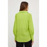 Answear Lab Pamučna košulja za žene, boja: zelena, regular, s klasičnim ovratnikom | shoptok.hr
