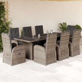  9-dijelni vrtni blagovaonski set sivi od poliratana | shoptok.hr