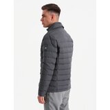 Ombre Men's quilted jacket with jacket cut - graphite | Shoptok.si